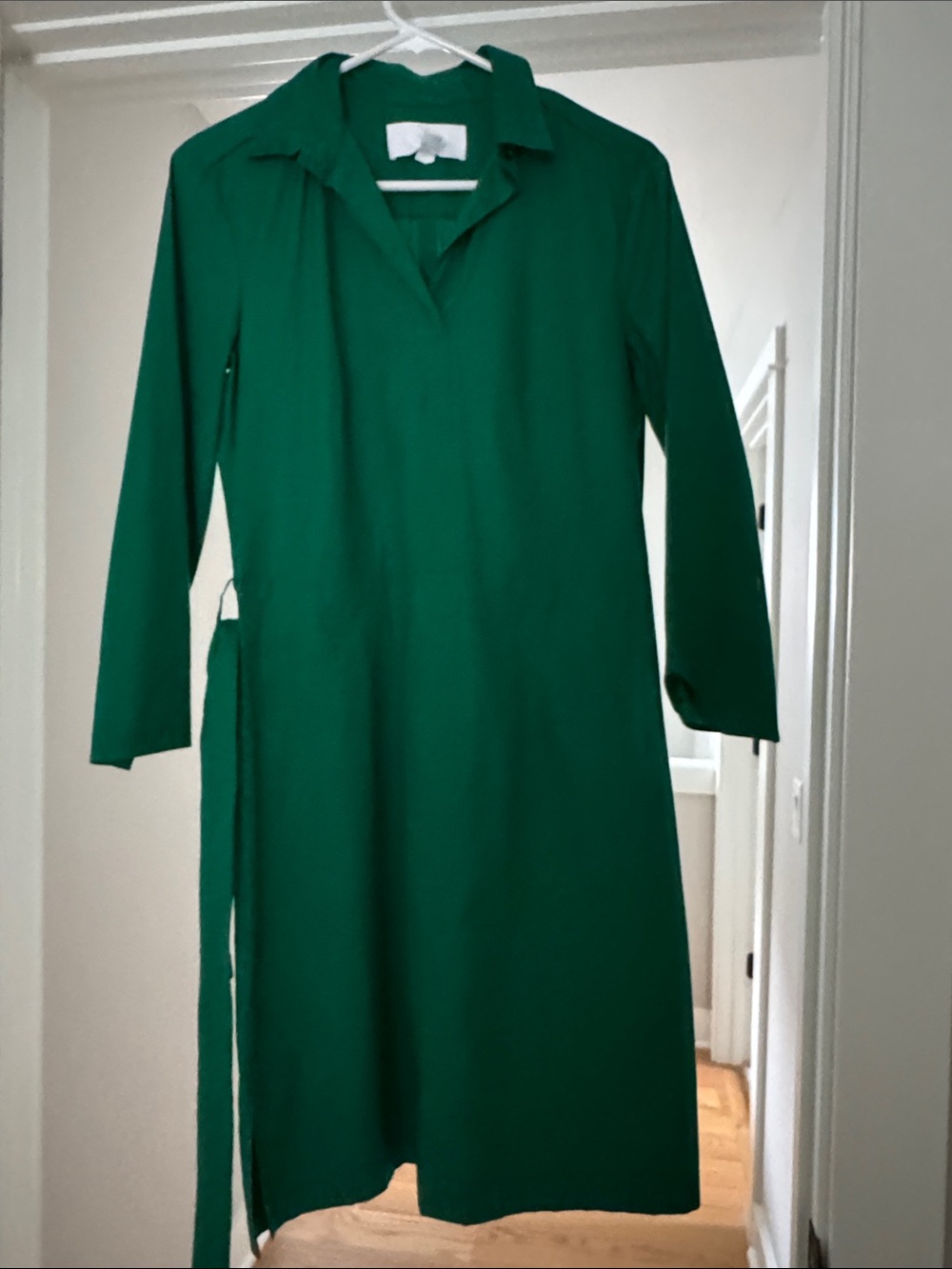 Boss Emerald Green Long-Sleeve Wrap Dress